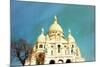 Retro Sacre-Coeur Church in Montmartre,Paris-ilolab-Mounted Photographic Print