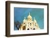 Retro Sacre-Coeur Church in Montmartre,Paris-ilolab-Framed Photographic Print