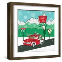 Retro Santa Driving I-Andi Metz-Framed Art Print