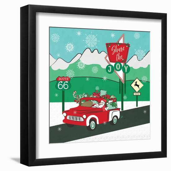 Retro Santa Driving I-Andi Metz-Framed Art Print