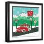 Retro Santa Driving I-Andi Metz-Framed Art Print