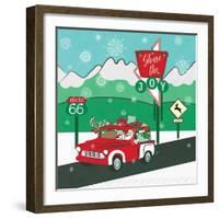 Retro Santa Driving I-Andi Metz-Framed Art Print