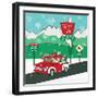 Retro Santa Driving I-Andi Metz-Framed Art Print