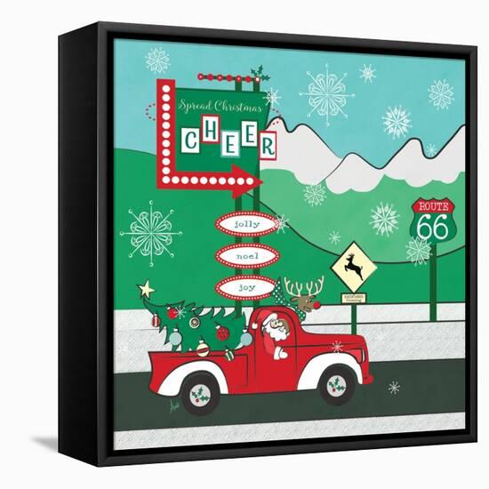 Retro Santa Driving II-Andi Metz-Framed Stretched Canvas