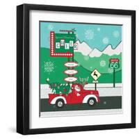 Retro Santa Driving II-Andi Metz-Framed Art Print