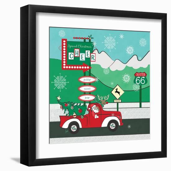 Retro Santa Driving II-Andi Metz-Framed Art Print