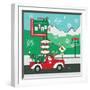 Retro Santa Driving II-Andi Metz-Framed Art Print