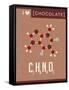 Retro Scientific Poster Banner Illustration of the Molecular Formula and Structure of Chocolate. Fo-TeddyandMia-Framed Stretched Canvas
