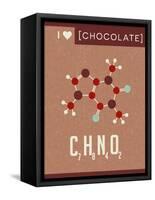 Retro Scientific Poster Banner Illustration of the Molecular Formula and Structure of Chocolate. Fo-TeddyandMia-Framed Stretched Canvas