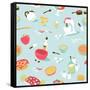 Retro Seamless Kitchen Pattern. Vector Illustration-Alisa Foytik-Framed Stretched Canvas