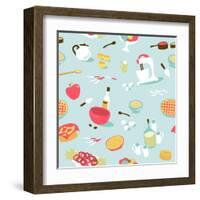 Retro Seamless Kitchen Pattern. Vector Illustration-Alisa Foytik-Framed Art Print