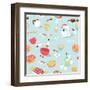 Retro Seamless Kitchen Pattern. Vector Illustration-Alisa Foytik-Framed Art Print