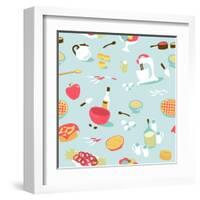 Retro Seamless Kitchen Pattern. Vector Illustration-Alisa Foytik-Framed Art Print