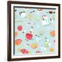 Retro Seamless Kitchen Pattern. Vector Illustration-Alisa Foytik-Framed Art Print