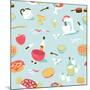 Retro Seamless Kitchen Pattern. Vector Illustration-Alisa Foytik-Mounted Art Print