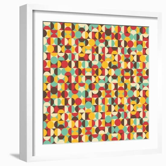 Retro Seamless Pattern With Circles-panova-Framed Art Print