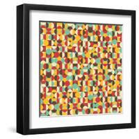 Retro Seamless Pattern With Circles-panova-Framed Art Print