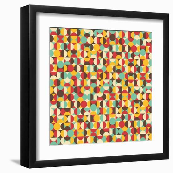 Retro Seamless Pattern With Circles-panova-Framed Art Print