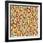 Retro Seamless Pattern With Circles-panova-Framed Art Print