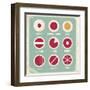 Retro Set Of Food Pictogram, Icons And Symbols-Lukeruk-Framed Art Print