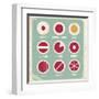 Retro Set Of Food Pictogram, Icons And Symbols-Lukeruk-Framed Art Print