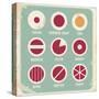Retro Set Of Food Pictogram, Icons And Symbols-Lukeruk-Stretched Canvas
