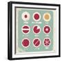 Retro Set Of Food Pictogram, Icons And Symbols-Lukeruk-Framed Art Print