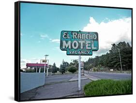 Retro Sign in USA-Salvatore Elia-Framed Stretched Canvas