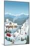 Retro Ski Resort-Lantern Press-Mounted Art Print