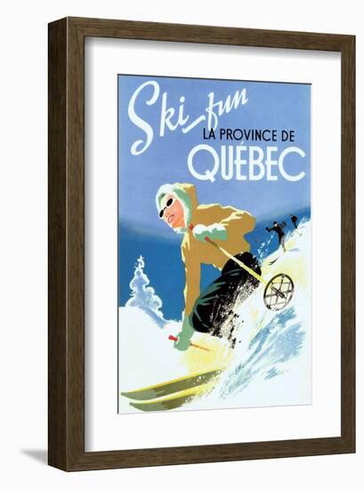 Retro Skiing Poster-null-Framed Art Print