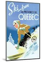 Retro Skiing Poster-null-Mounted Art Print