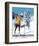 Retro Skiing Poster-null-Framed Art Print