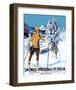 Retro Skiing Poster-null-Framed Art Print