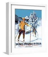 Retro Skiing Poster-null-Framed Art Print