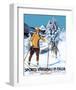 Retro Skiing Poster-null-Framed Art Print