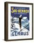 Retro Skiing Poster-null-Framed Art Print