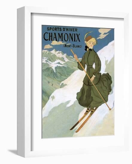 Retro Skiing Poster-null-Framed Art Print