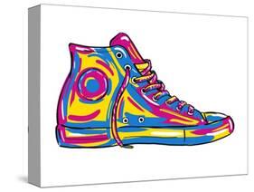 Retro Sneakers Hand Drawn and Hand Painted-pelonmaker-Stretched Canvas