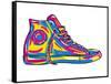 Retro Sneakers Hand Drawn and Hand Painted-pelonmaker-Framed Stretched Canvas