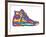 Retro Sneakers Hand Drawn and Hand Painted-pelonmaker-Framed Art Print