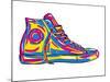 Retro Sneakers Hand Drawn and Hand Painted-pelonmaker-Mounted Art Print