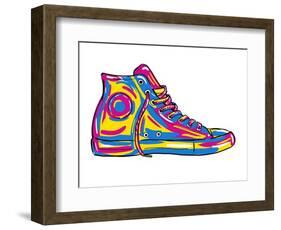 Retro Sneakers Hand Drawn and Hand Painted-pelonmaker-Framed Art Print