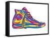 Retro Sneakers Hand Drawn and Hand Painted-pelonmaker-Framed Stretched Canvas