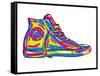 Retro Sneakers Hand Drawn and Hand Painted-pelonmaker-Framed Stretched Canvas