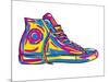 Retro Sneakers Hand Drawn and Hand Painted-pelonmaker-Mounted Art Print