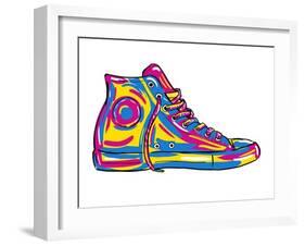 Retro Sneakers Hand Drawn and Hand Painted-pelonmaker-Framed Art Print