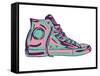 Retro Sneakers Hand Drawn and Hand Painted-pelonmaker-Framed Stretched Canvas