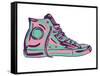 Retro Sneakers Hand Drawn and Hand Painted-pelonmaker-Framed Stretched Canvas