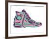 Retro Sneakers Hand Drawn and Hand Painted-pelonmaker-Framed Art Print