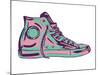 Retro Sneakers Hand Drawn and Hand Painted-pelonmaker-Mounted Art Print